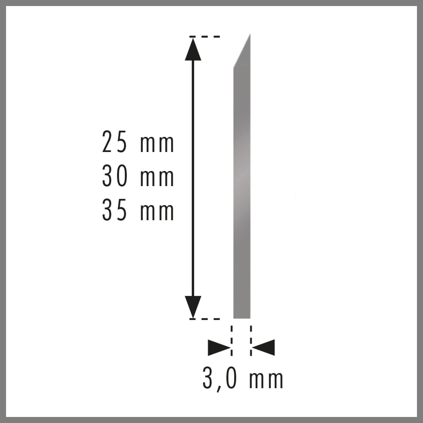 1 Stück Hobelmesser/Streifenhobelmesser 18%HSS 260mm-640mm 20-35mm 